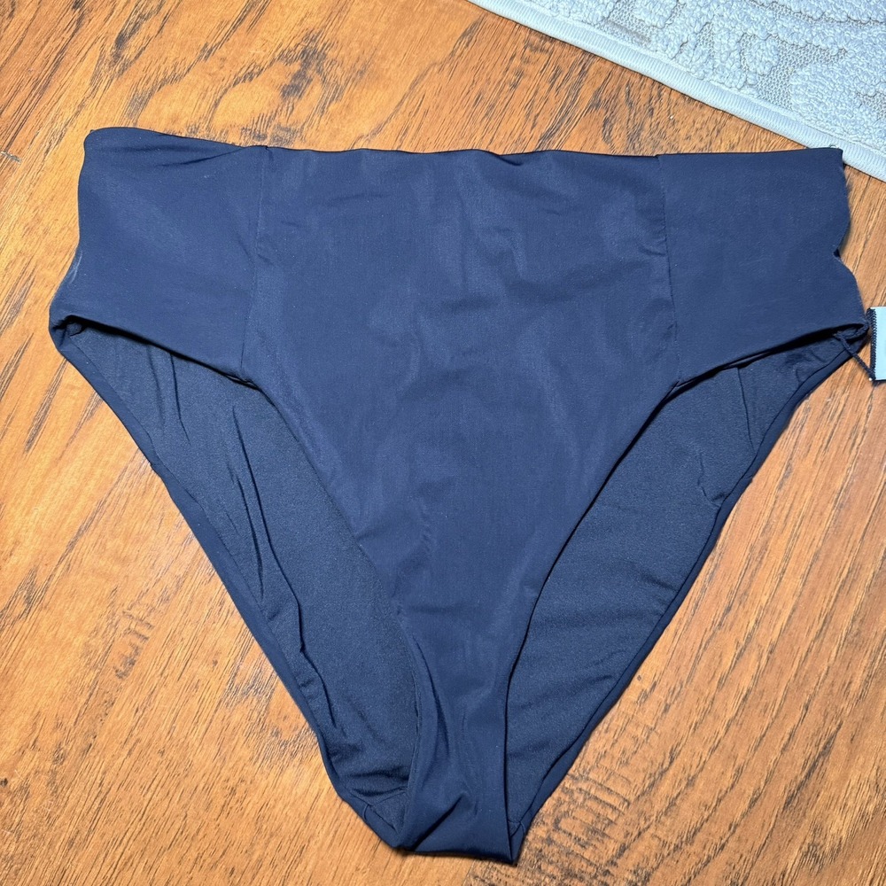 Vuroi Dune Bikini Bottom Womens M Black sun support high waist swim beach NWT